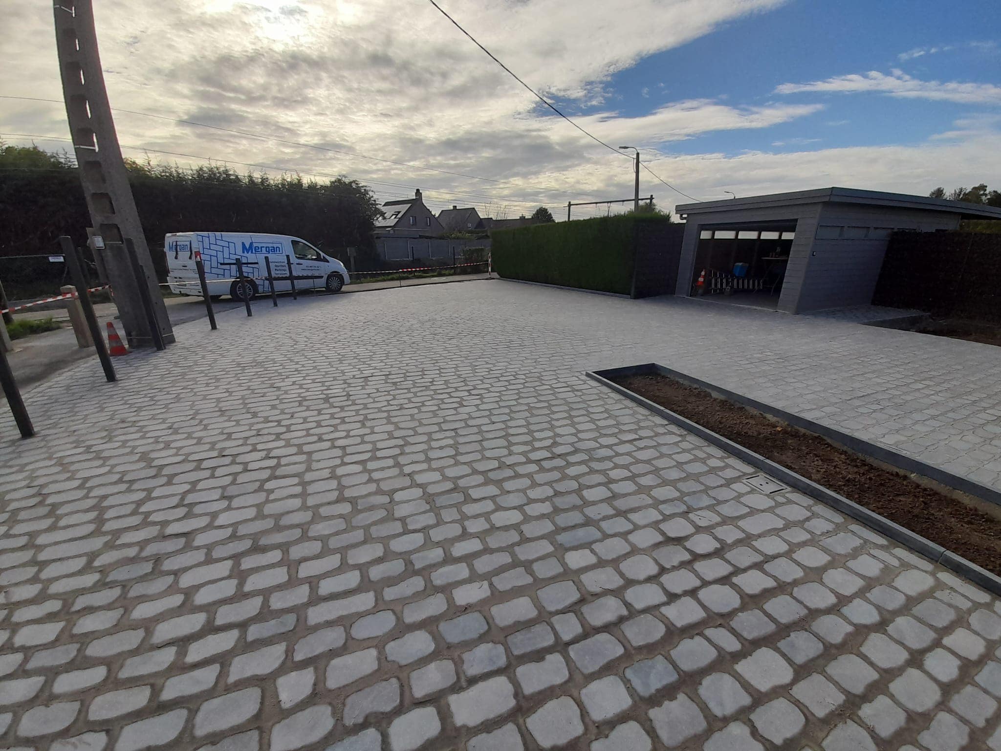 Aanleg in doorgeslepen kasseien